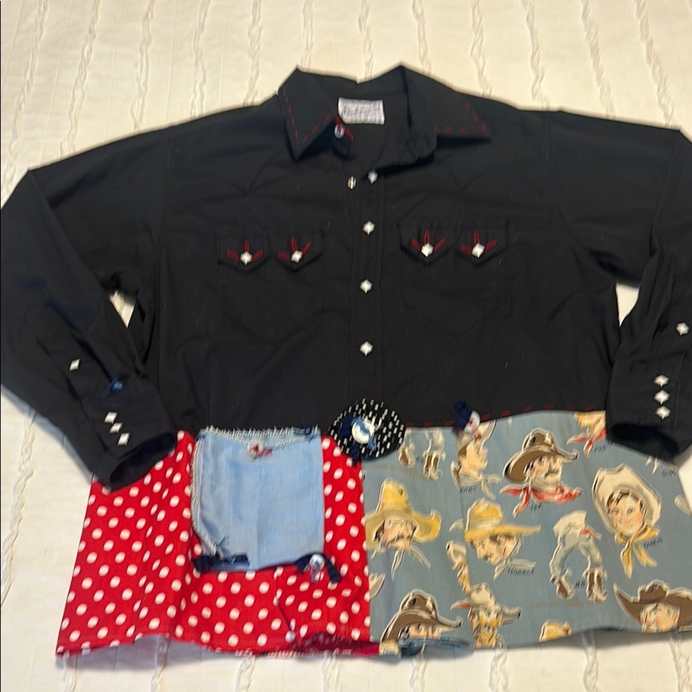 Vintage Western Cowboy Patchwork Shirt